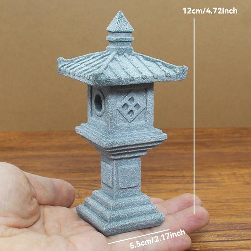 Figurki Zen Do Ogrodu i Dekoracji Wnętrz-Miniaturowe Pagody i Lampiony Japońskie