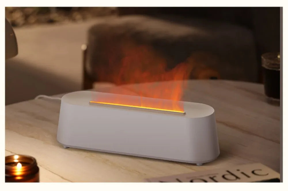 Nawilżacz Powietrza z Efektem Płomienia i Funkcją Dyfuzora LED