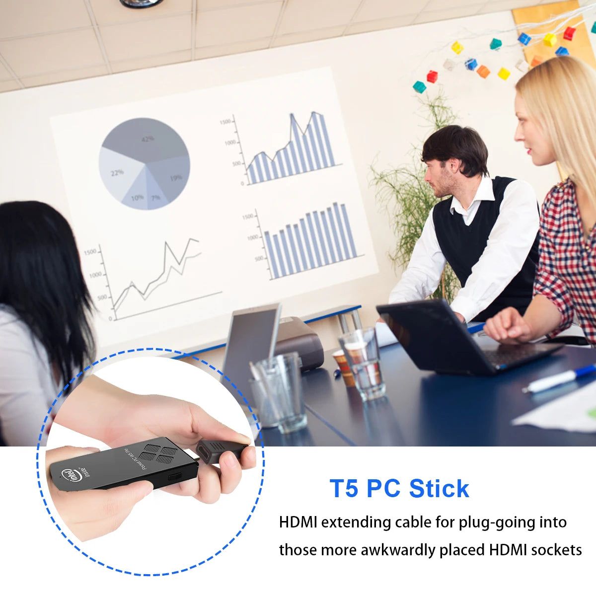 Mini komputer PC z systemem operacyjnym, 4 GB RAM, 64 GB pamięci, WiFi i Bluetooth – do użytku domowego i biuroweg