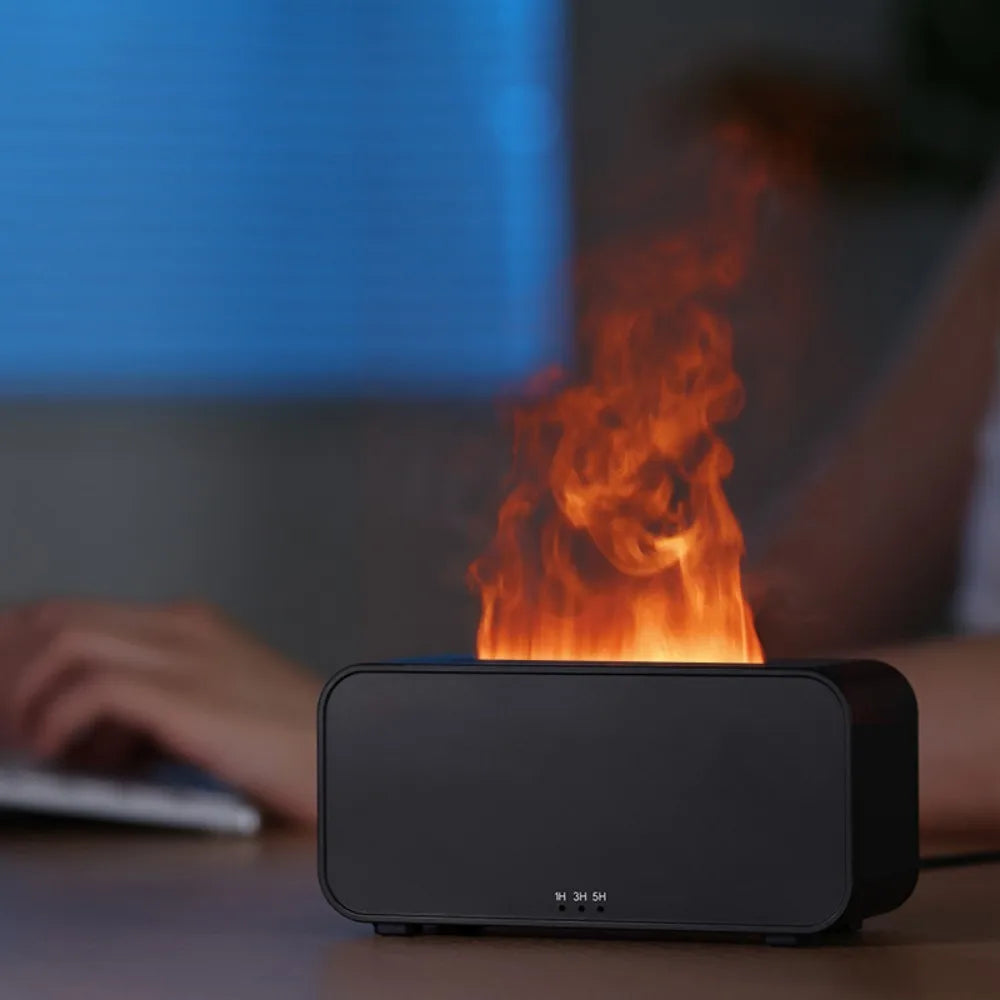 Nawilżacz Powietrza z Efektem Płomienia i Funkcją Dyfuzora LED