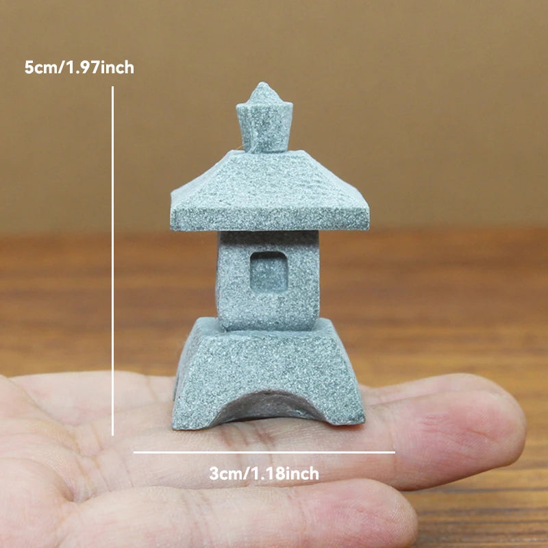 Figurki Zen Do Ogrodu i Dekoracji Wnętrz-Miniaturowe Pagody i Lampiony Japońskie