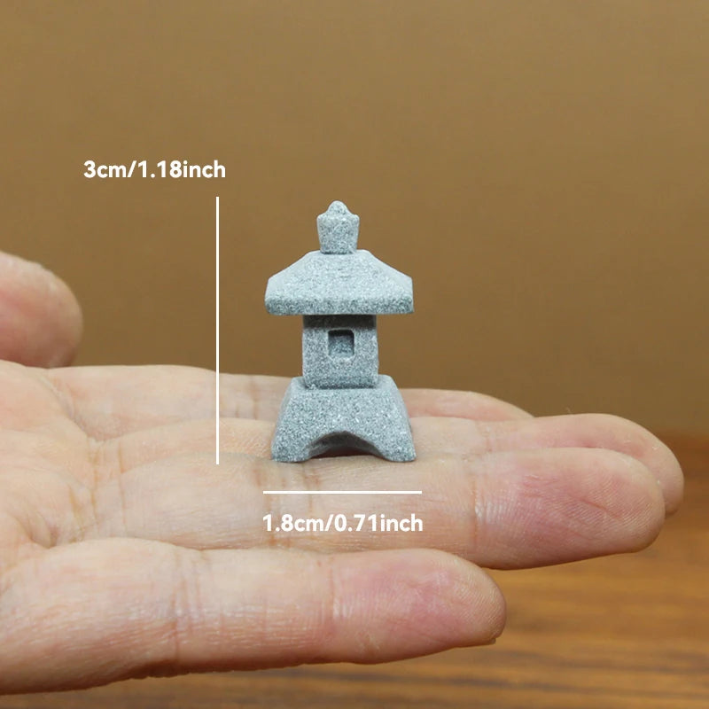 Figurki Zen Do Ogrodu i Dekoracji Wnętrz-Miniaturowe Pagody i Lampiony Japońskie