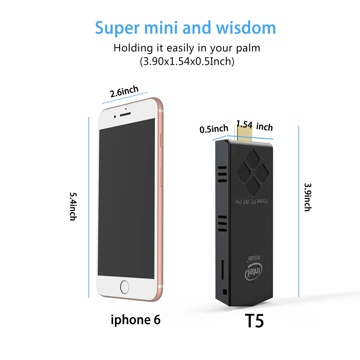 Mini komputer PC z systemem operacyjnym, 4 GB RAM, 64 GB pamięci, WiFi i Bluetooth – do użytku domowego i biuroweg