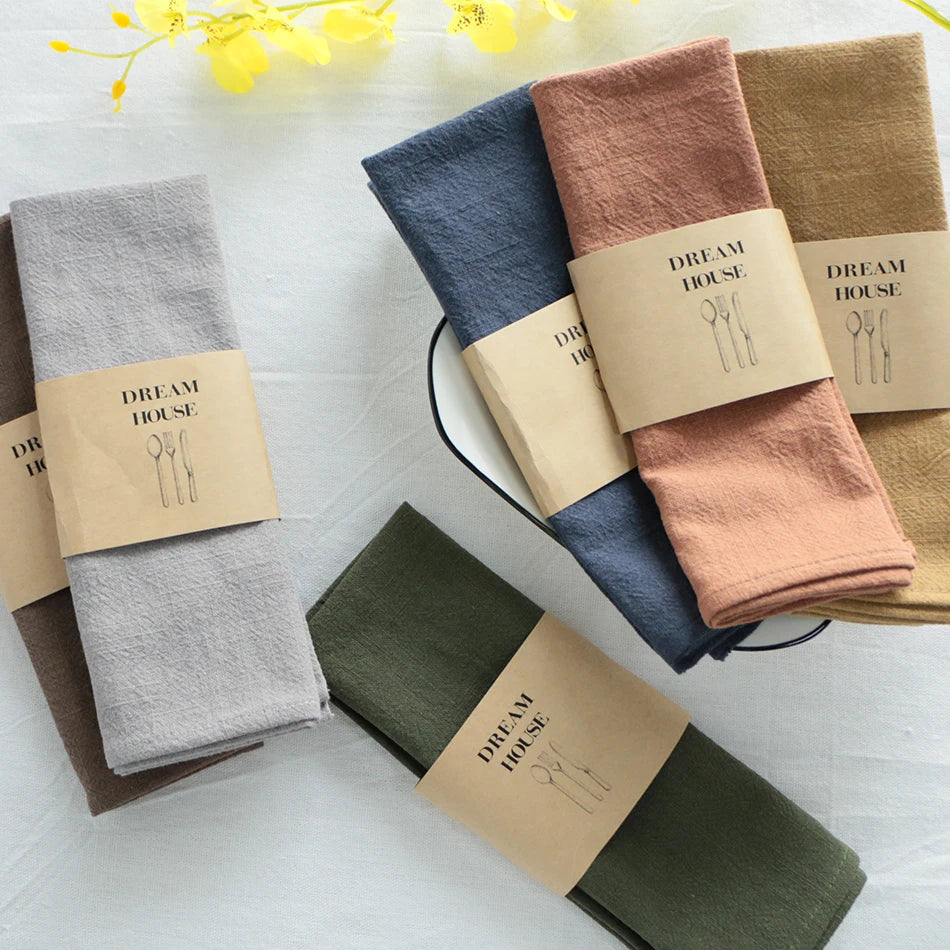 Lniane serwetki i podkładki stołowe do kuchni i jadalni, wielokrotnego użytku