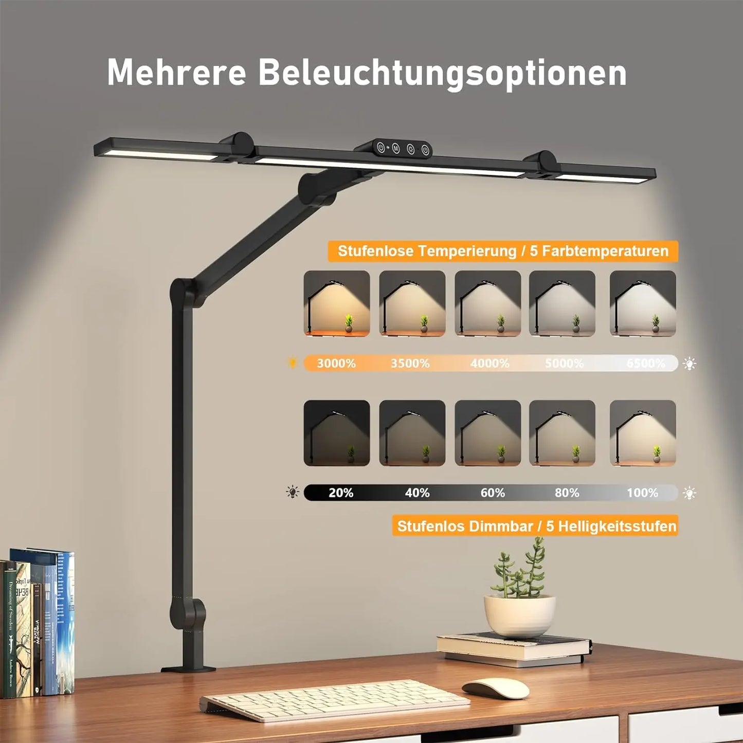 Lampa biurowa LED 24W z klipsem-ultrajasna architektoniczna lampa do biura i domu