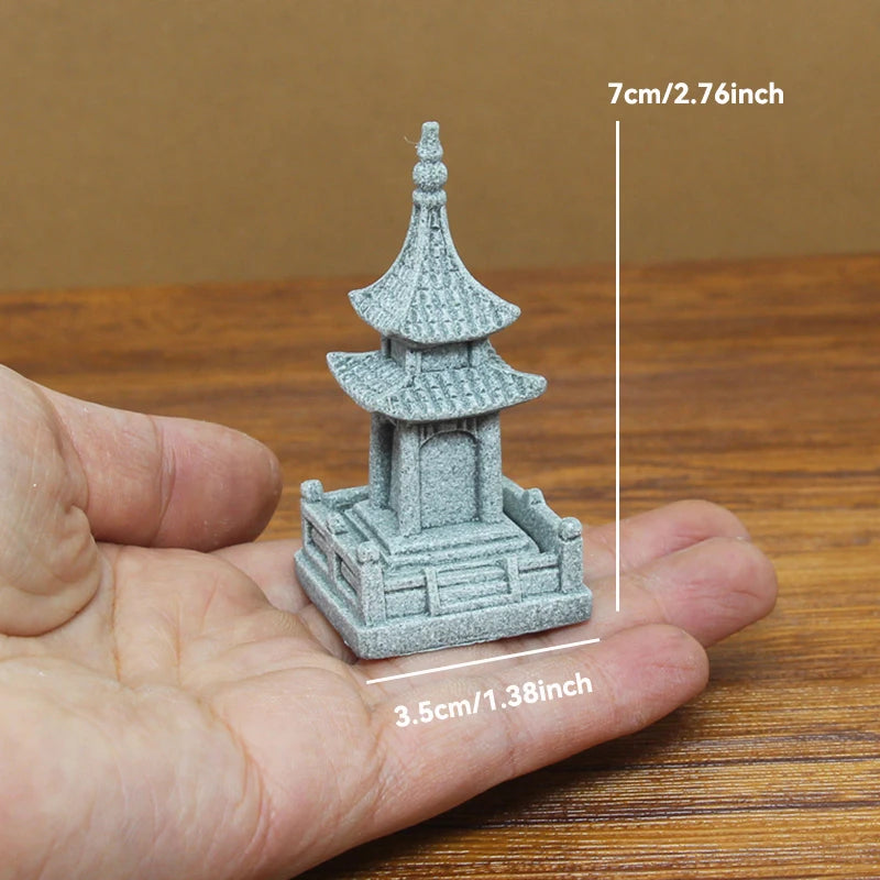 Figurki Zen Do Ogrodu i Dekoracji Wnętrz-Miniaturowe Pagody i Lampiony Japońskie