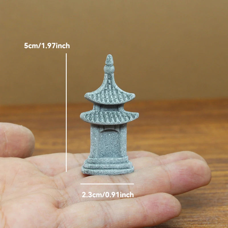 Figurki Zen Do Ogrodu i Dekoracji Wnętrz-Miniaturowe Pagody i Lampiony Japońskie