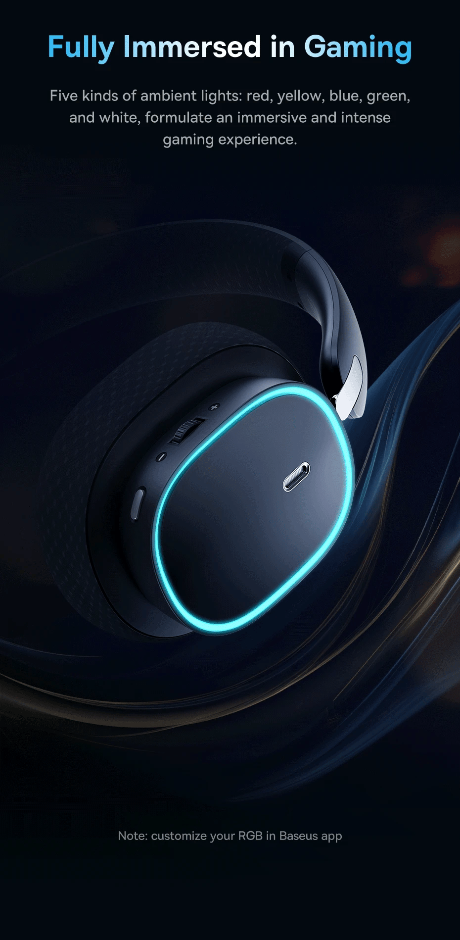 Słuchawki gamingowe z mikrofonem, Bluetooth 5.3, przewodowe i bezprzewodowe, 40 mm, do gier i transmisji
