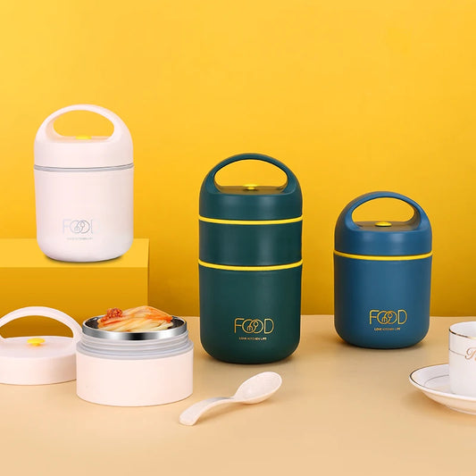 Lunchbox  termiczny ze stali nierdzewnej z torbą i łyżką.Dla dzieci i dorosłych
