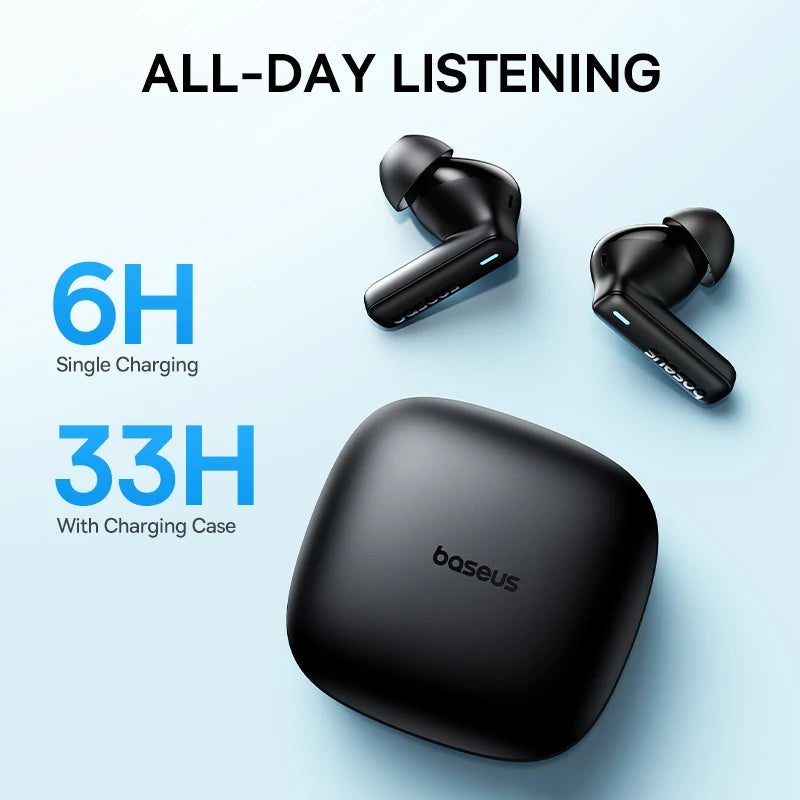 Bezprzewodowe słuchawki Bluetooth 5.3 z etui ładującym i klasą wodoodporności IPX5
