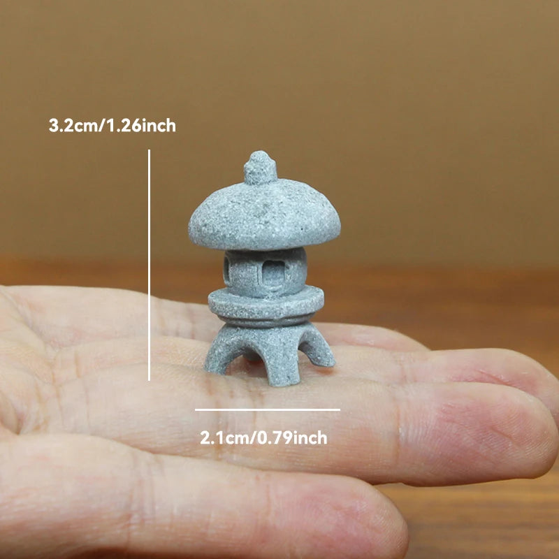 Figurki Zen Do Ogrodu i Dekoracji Wnętrz-Miniaturowe Pagody i Lampiony Japońskie