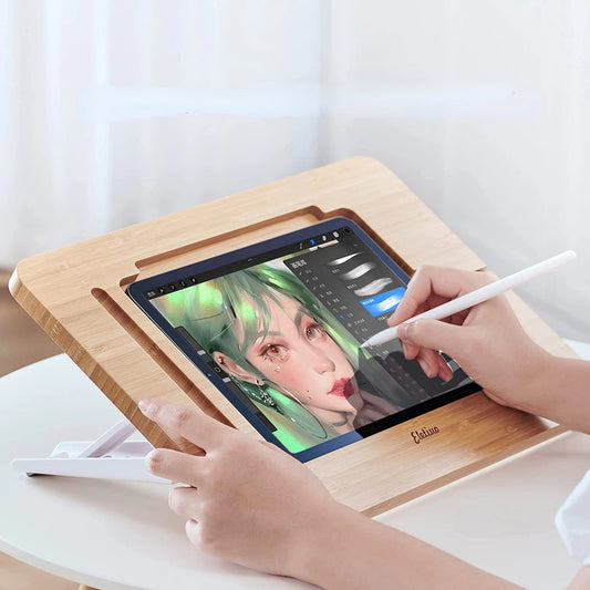 Regulowana drewniana podstawka pod IPada i tablet-składana wielofunkcyjna,do rysowania i pracy