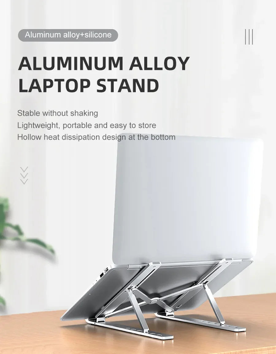 Składany uchwyt aluminiowy pod laptopa z regulacją wysokości