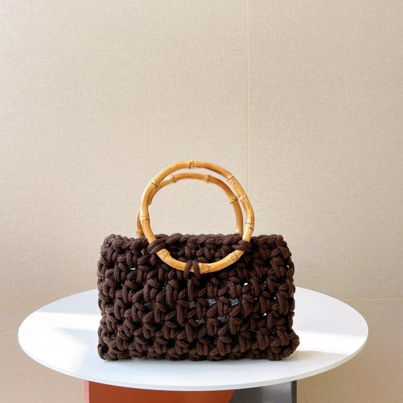 Hand Woven Bamboo Bag – torba ażurowa z bambusowym uchwytem