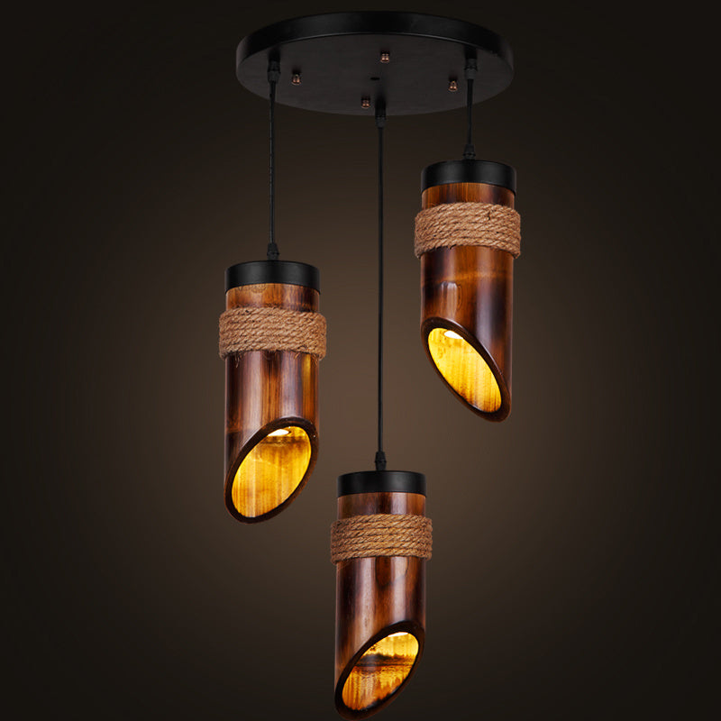 Lampa Bambusowa Wisząca –  Lampa do Jadalni, Baru lub Salonu