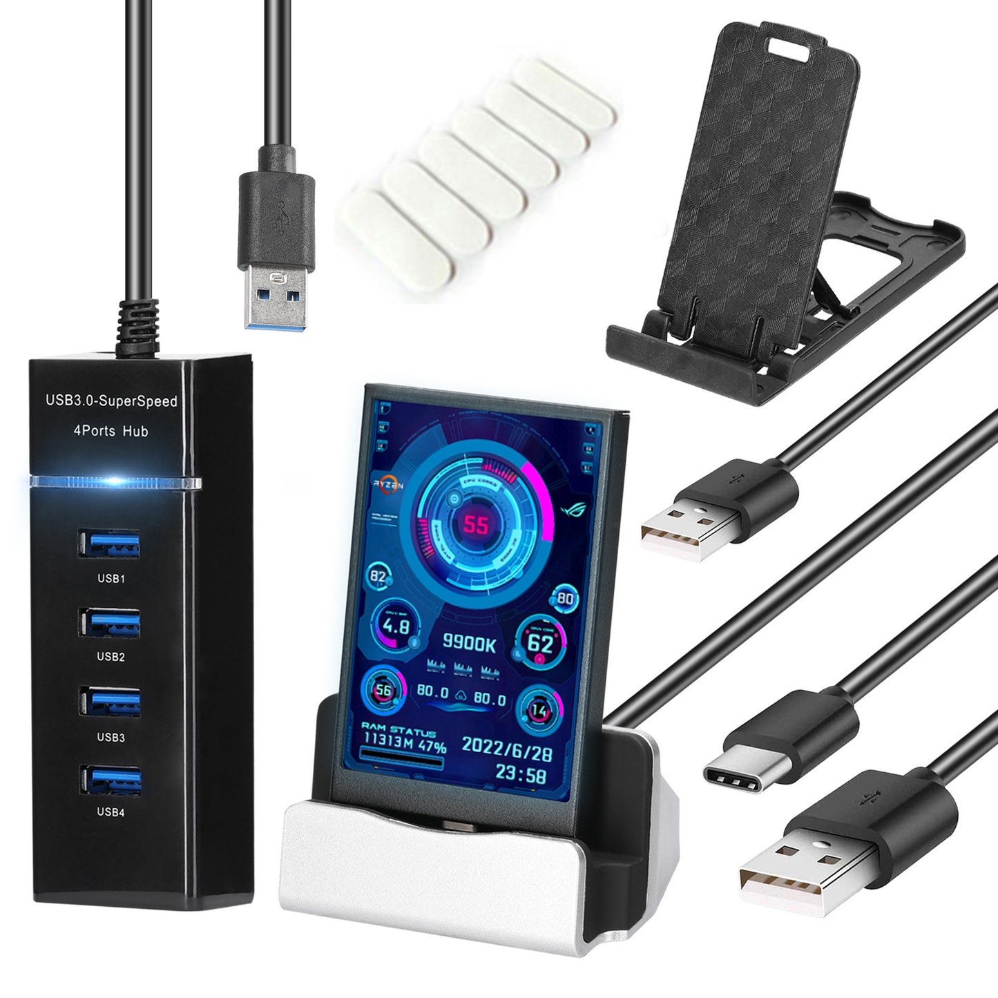 Ekran systemowy 3.5" USB-C – nowoczesny wyświetlacz parametrów do komputera