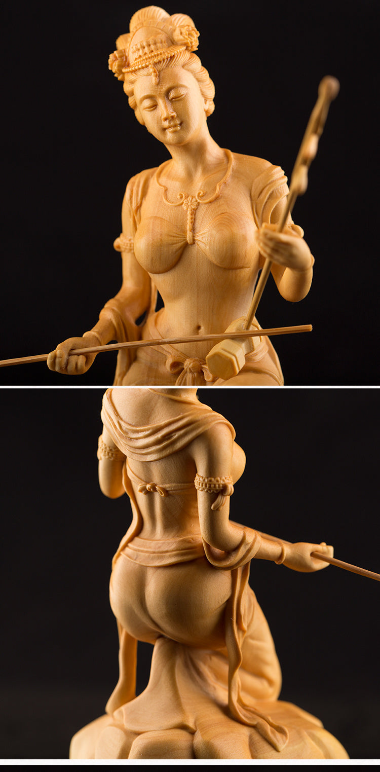 Drewniana Figurka Kobiety – Rzeźbiona Dekoracja do Domu