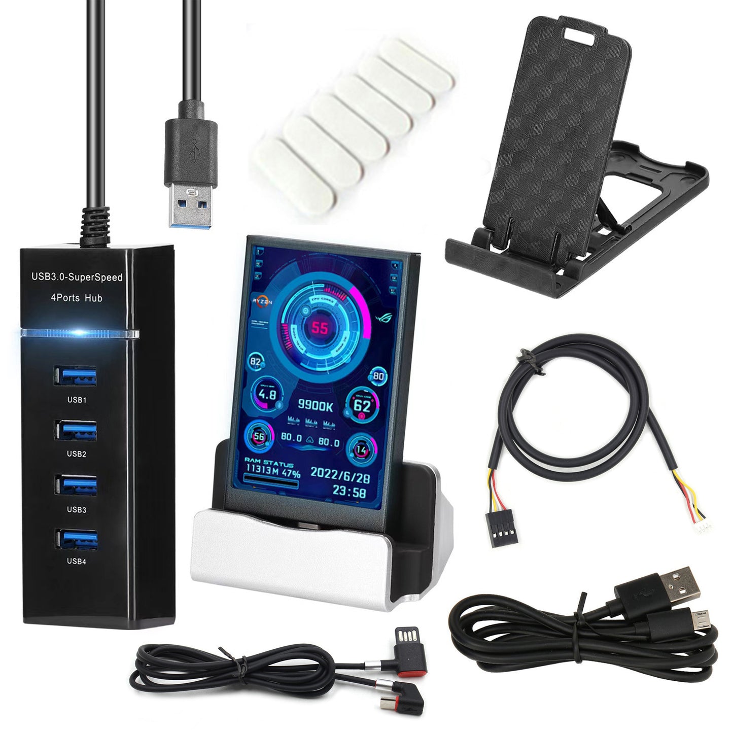 Ekran systemowy 3.5" USB-C – nowoczesny wyświetlacz parametrów do komputera