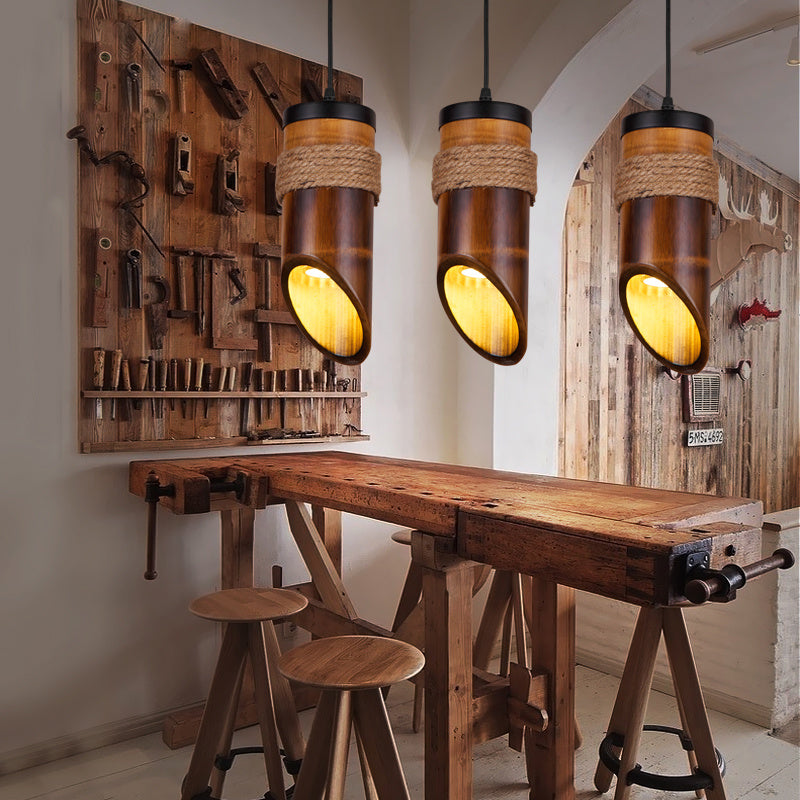 Lampa Bambusowa Wisząca –  Lampa do Jadalni, Baru lub Salonu