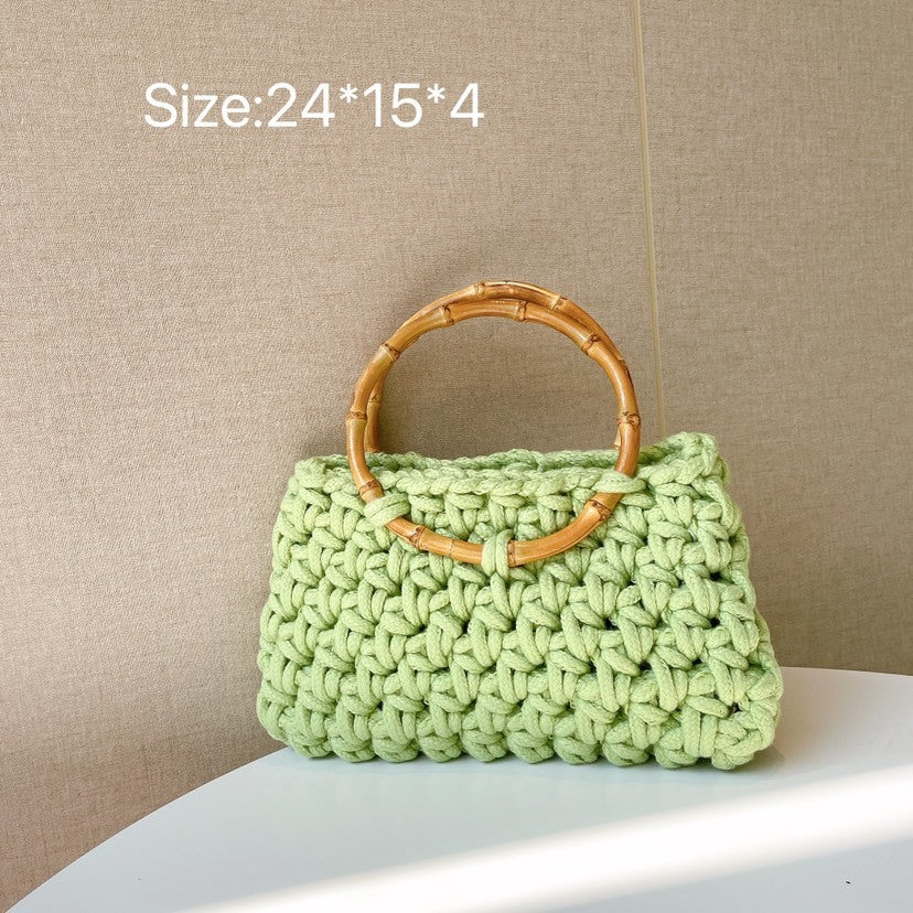 Hand Woven Bamboo Bag – torba ażurowa z bambusowym uchwytem