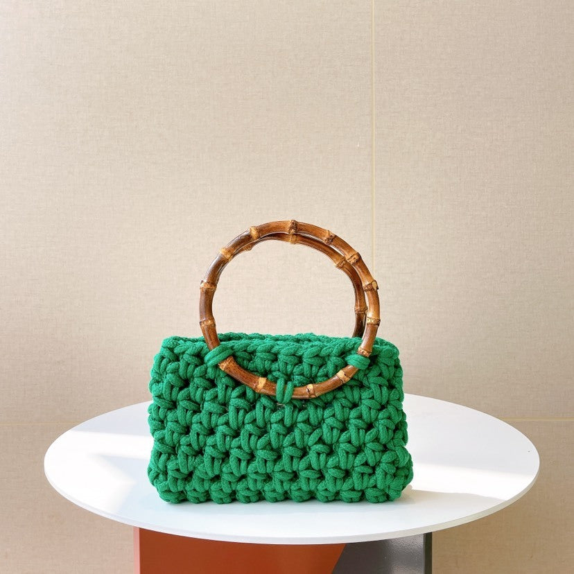 Hand Woven Bamboo Bag – torba ażurowa z bambusowym uchwytem