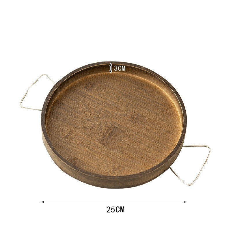 Okrągła Taca Bambusowa na Podłokietnik – Taca na Herbatę i Przekąski