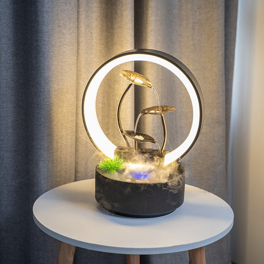 Zen Dekoracyjny Nawilżacz Powietrza LED – Metalowy Styl Zen do Biura i Domu