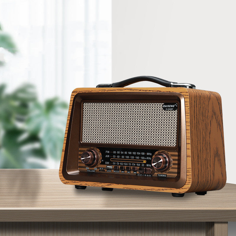 Retro Głośnik Bluetooth w Drewnianej Obudowie z Radiem FM i AM
