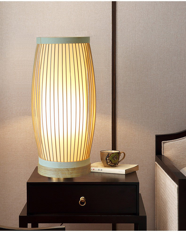 Bambusowa Lampka Nocna- Lampa Stołowa z Naturalnego Bambusa