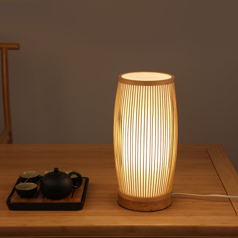 Bambusowa Lampka Nocna- Lampa Stołowa z Naturalnego Bambusa