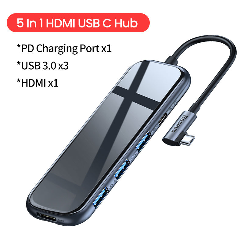 Stacja dokująca 5w1 USB-C z HDMI i szybkim ładowaniem PD