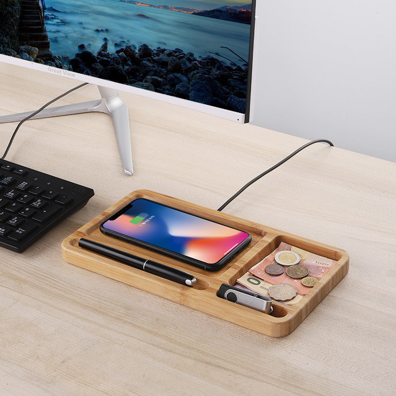 Bambusowa ładowarka bezprzewodowa USB – minimalistyczny design