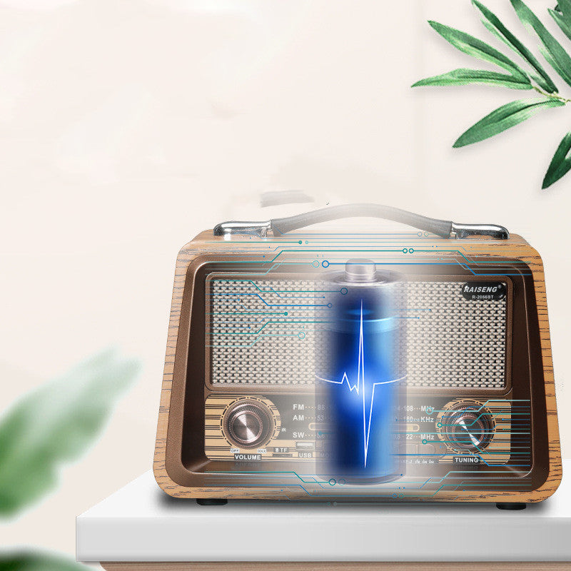 Retro Głośnik Bluetooth w Drewnianej Obudowie z Radiem FM i AM
