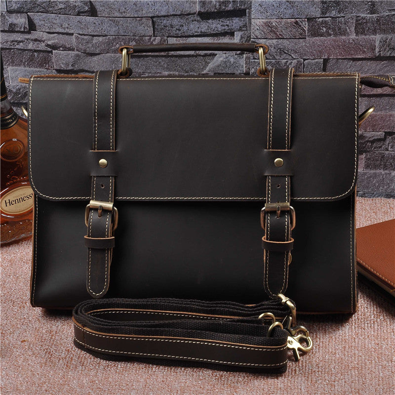 Torba Męska ze Skóry Naturalnej Crazy Horse Vintage – Brązowa