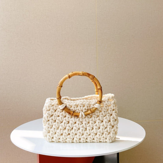Hand Woven Bamboo Bag – torba ażurowa z bambusowym uchwytem
