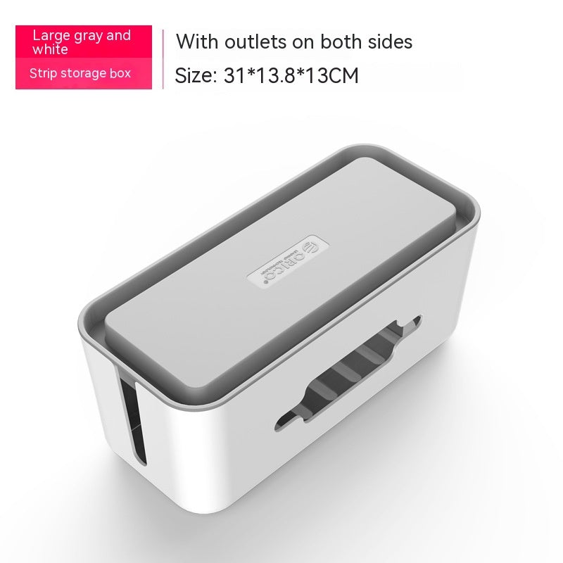 Organizer na Kable-Szara Skrzynka do Przechowywania Przewodów i Zasilaczy