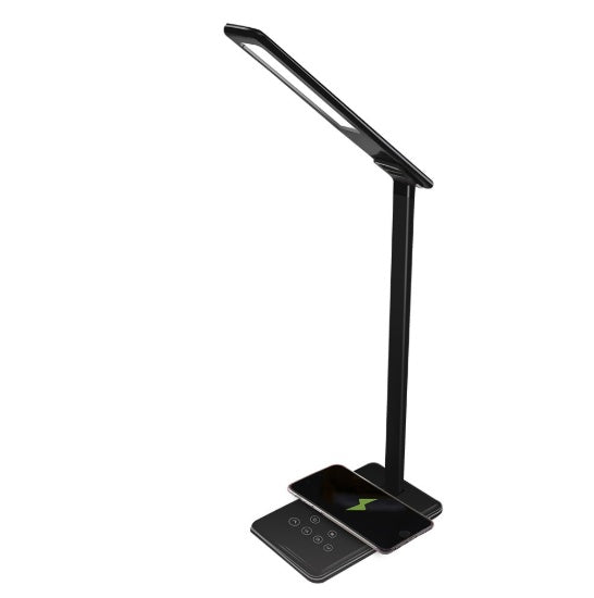 Lampka biurkowa LED z ładowaniem bezprzewodowym i portem USB