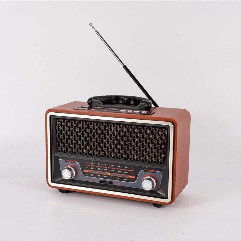 Drewniane Radio z Bluetooth, USB i Funkcją Nagrywania – Retro Styl do Domu