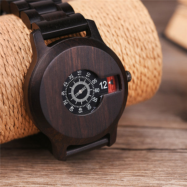 Zegarek Bambusowy z Kwarcowym Mechanizmem i Silikonowym Paskiem