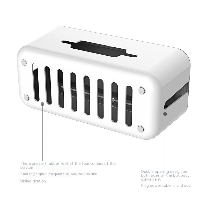 Organizer na Kable-Szara Skrzynka do Przechowywania Przewodów i Zasilaczy