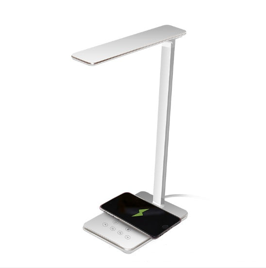 Lampka biurkowa LED z ładowaniem bezprzewodowym i portem USB