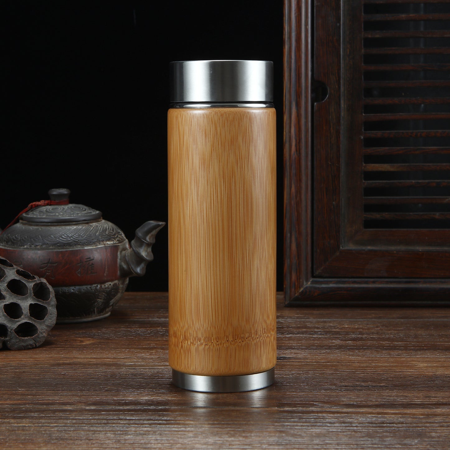Bambusowy Termos Próżniowy z Izolacją-400 ml