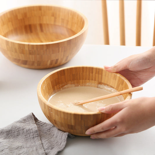 Bamboo Bowl Set – Drewniane miski z bambusa do sałatek i mieszania