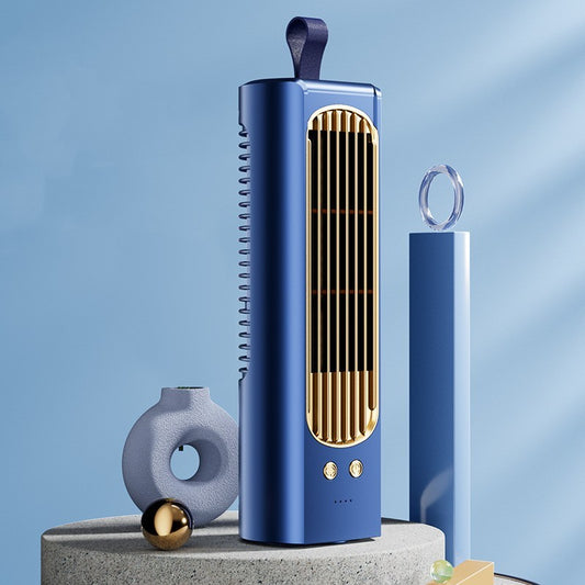 Bezłopatkowy wentylator biurkowy – cichy, ładowany USB, nowoczesny design