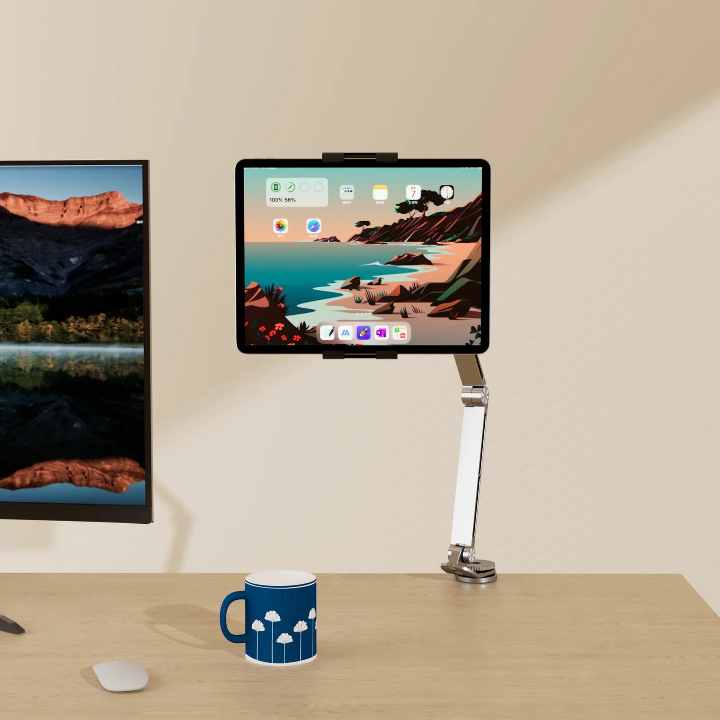 Aluminiowy stolik pod laptopa z regulacją 360 do biura i nauki zdalnej