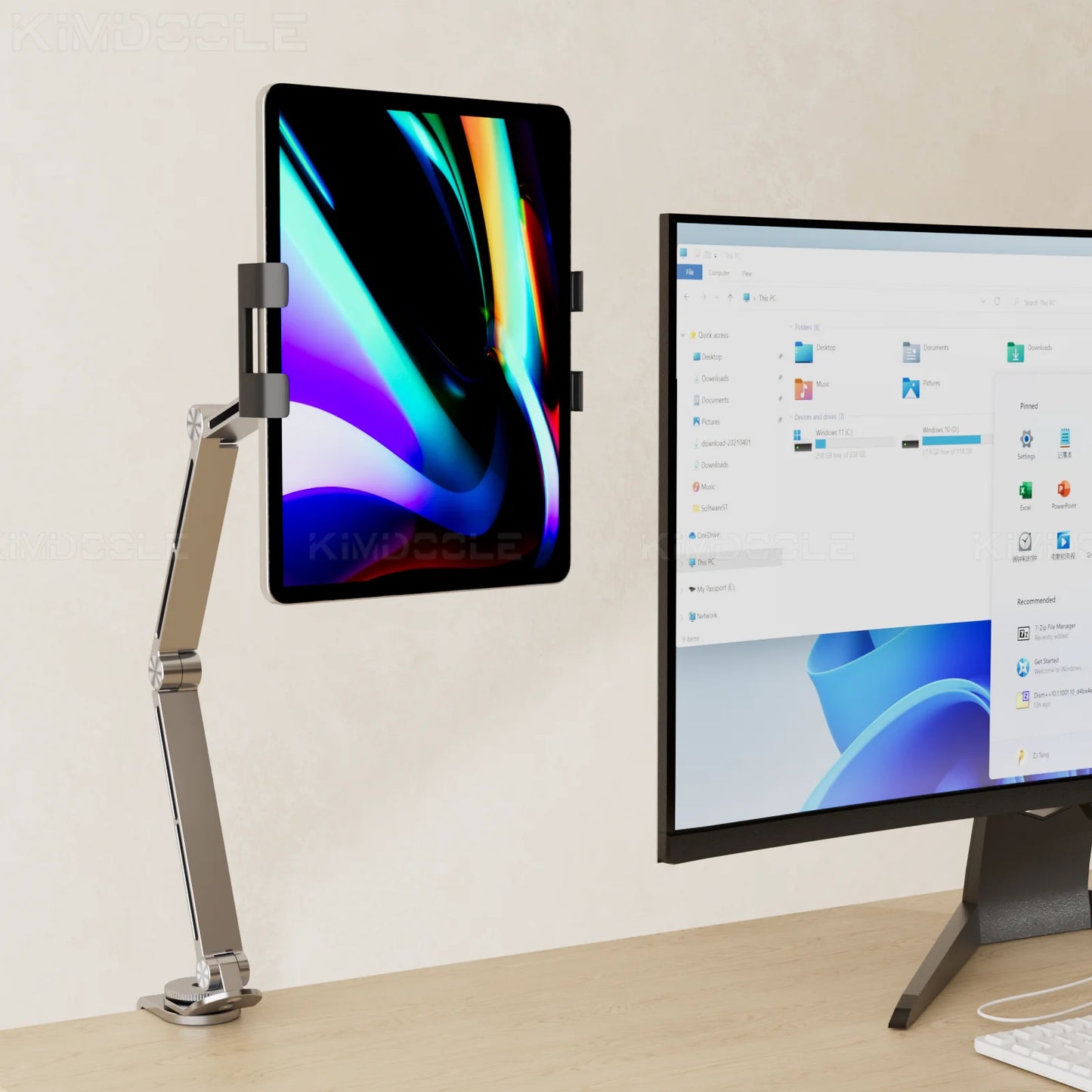 Aluminiowy stolik pod laptopa z regulacją 360 do biura i nauki zdalnej
