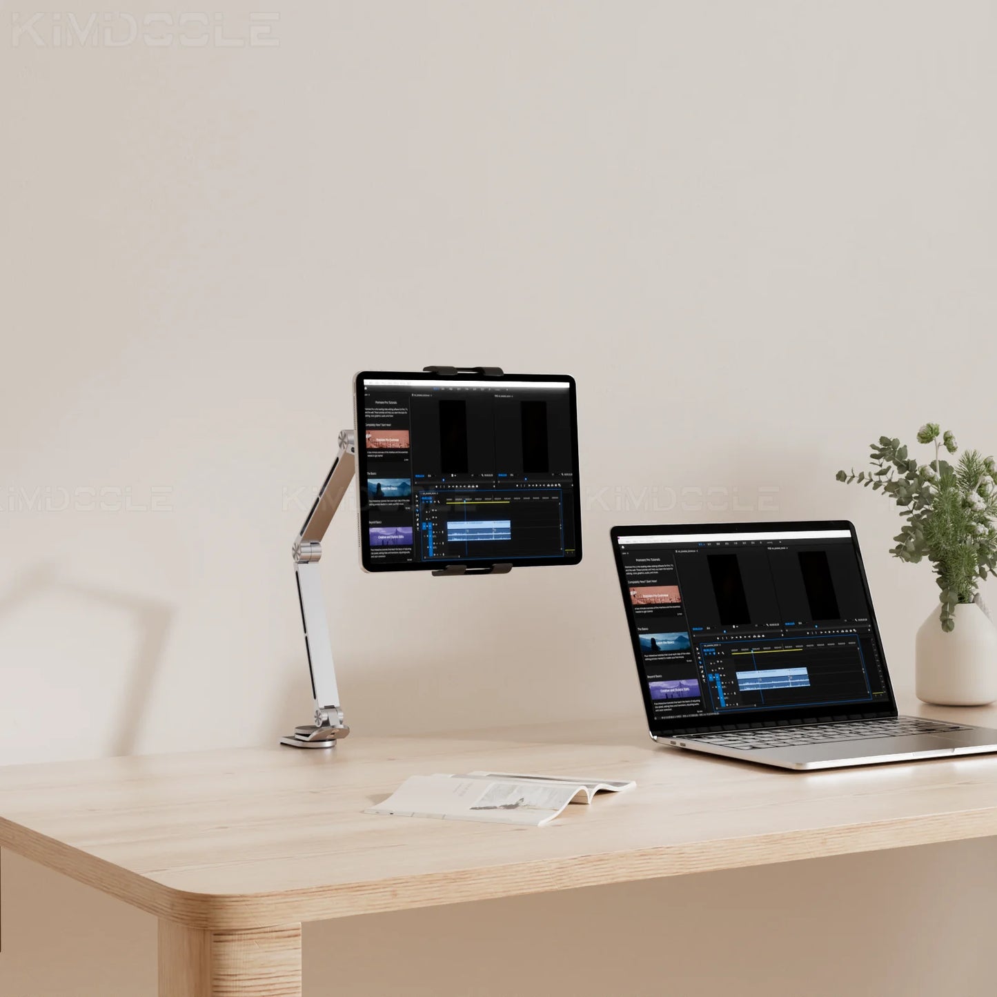Aluminiowy stolik pod laptopa z regulacją 360 do biura i nauki zdalnej