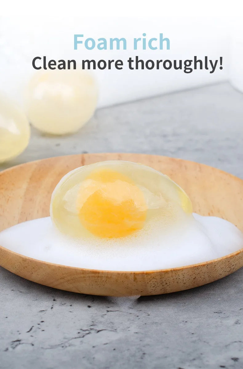 Naturalne mydło kolagenowe z jajkiem 80g — delikatne do codziennego użytku