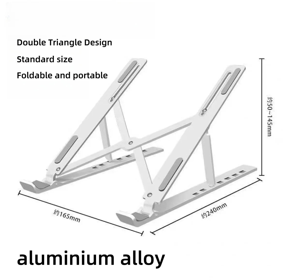 Składany uchwyt aluminiowy pod laptopa z regulacją wysokości