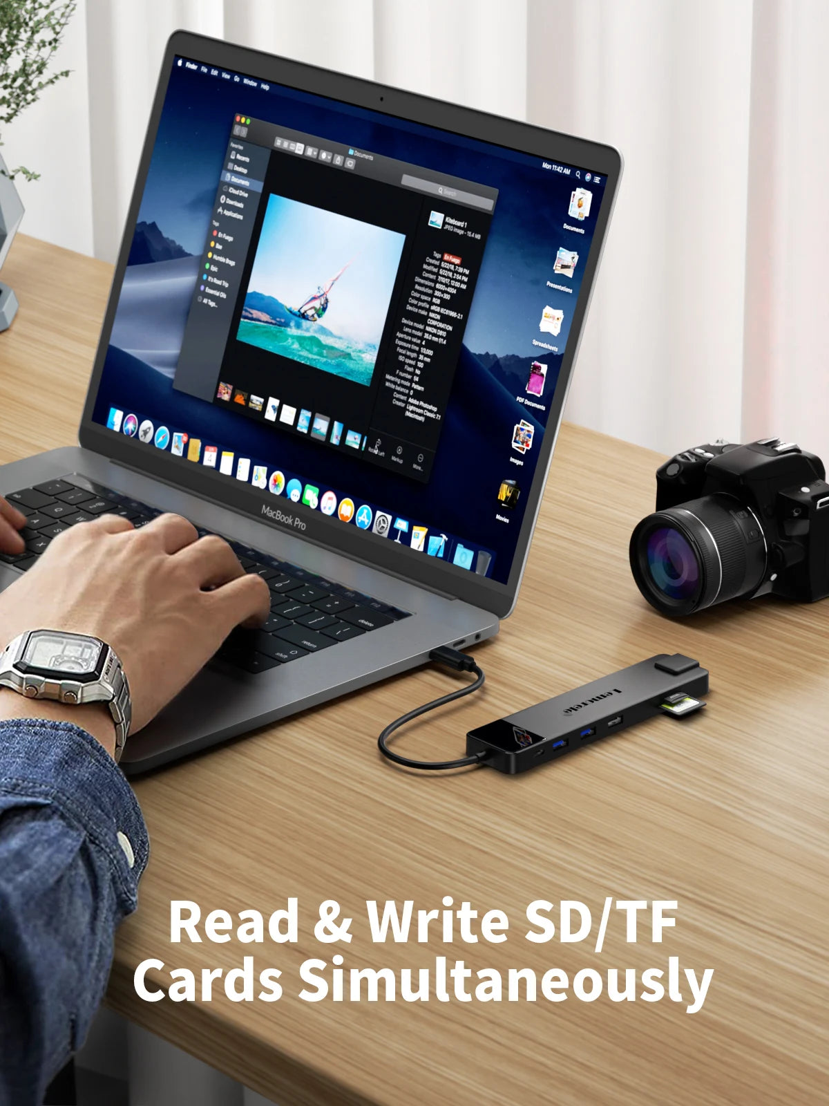Stacja dokująca HUB USB-C 4K HDMI+VGA+RJ45+USB 3.0 +Czytnik kart